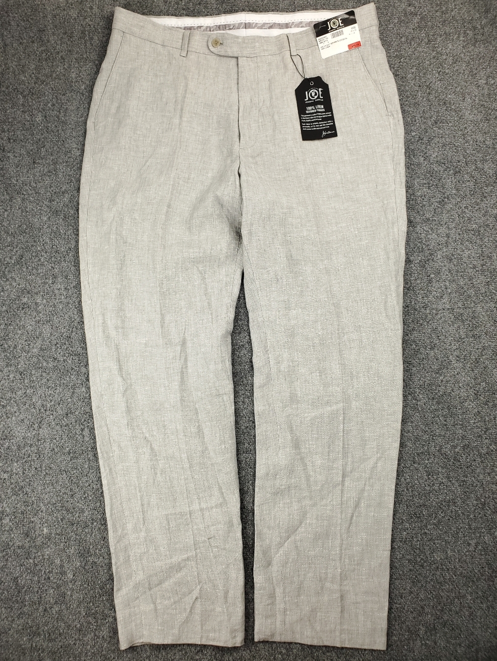 Joseph Abboud 100% Linen Dress Pants 40x32 Slim Fit Gray Lightweight Chino NEW